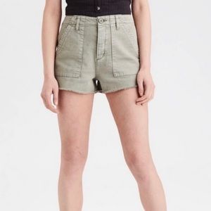 NWT American Eagle Super High Rise Army Green Shorts size 12